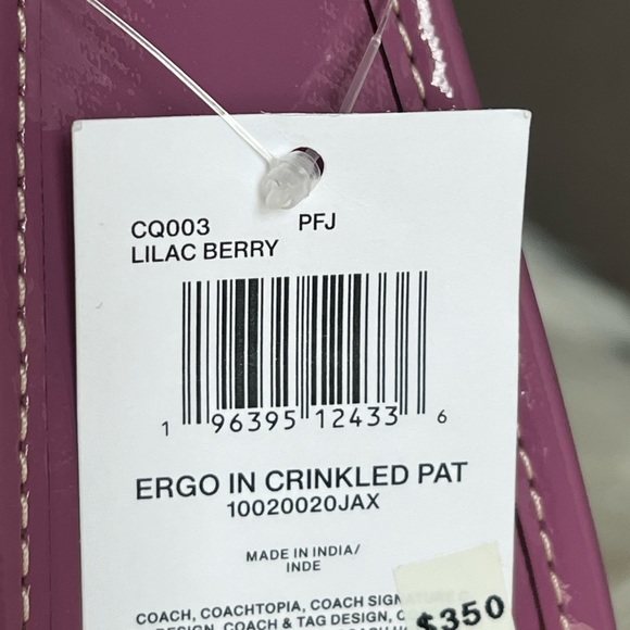 CQ003 - Coach Ergo Bag in Crinkle Patent Coachtopia Leather - Picture 12 of 12